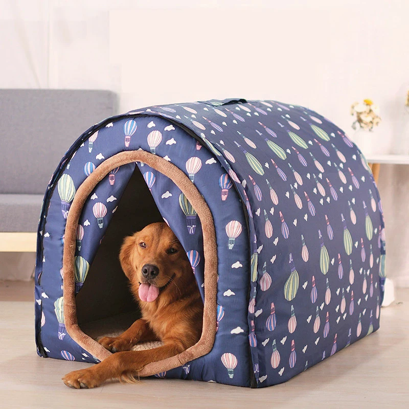 

Универсальная всесезонная лежанка-домик для собак и кошек: закрытая пещера-гнездо со съемным и моющимся матрасом