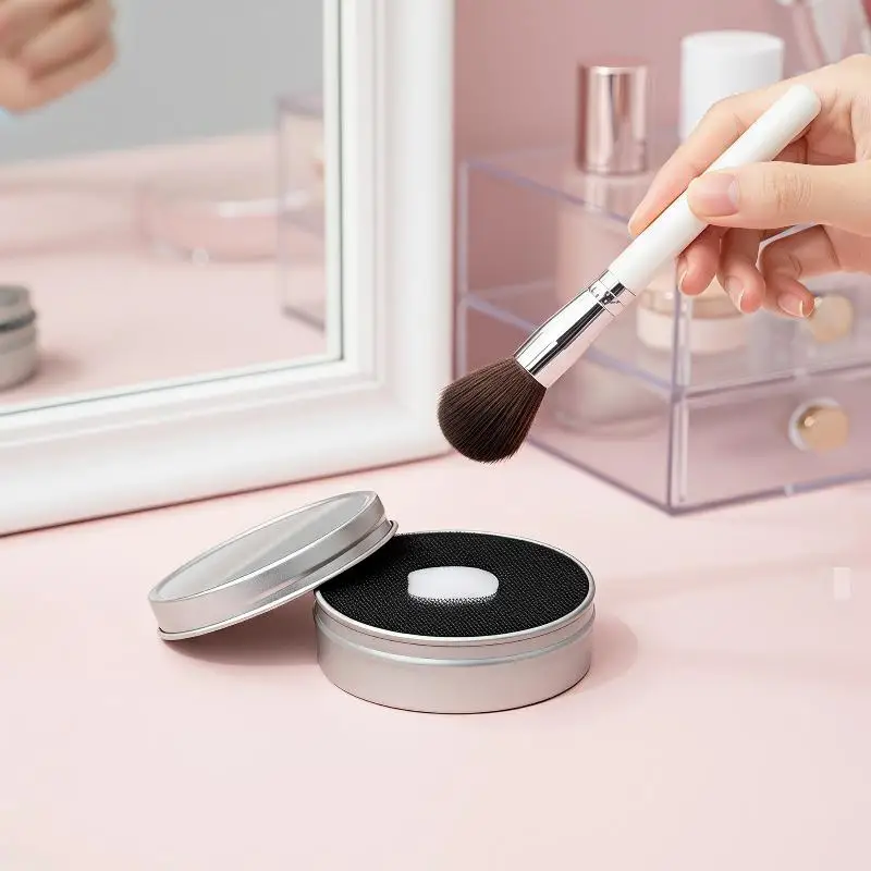 Makeup Brush Cleaner Sponges Cosmetic Brush Drying Wash Eyeshadow Color Removal Portable Cleaning Case Tool
