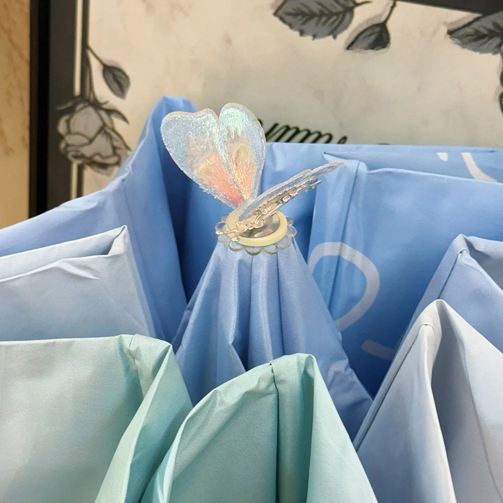 Schmetterlingsanhänger-Regenschirm für Herren, Business-Regenschirm, robust und langlebig, windbeständiger Regenschirm, Anti-UV-Sonnenschutz-Regenschirm für Damen, Sunny
