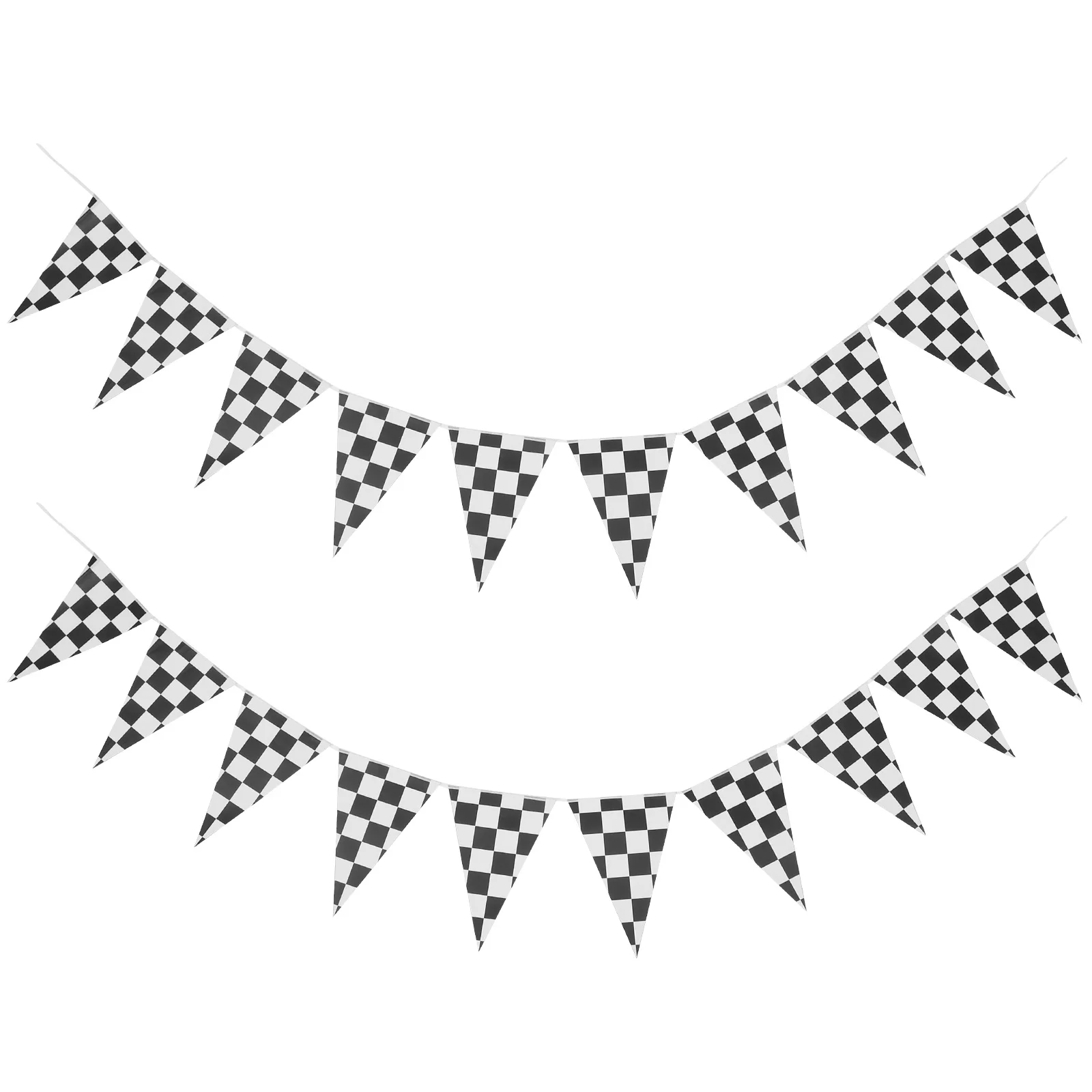 

Racing Theme Checkered Pennant Banner Triangle Flags Garland 10 Flags per String Party Wedding Birthday Decorations Holiday