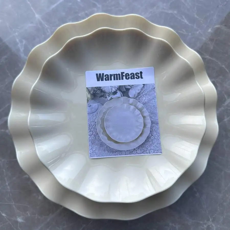 WARMFEAST 48Pcs Plastic Plates Reusable,Unbreakable Dinner Plates, Salad Plates, Undamaged, Suitable For Various Occasions Such