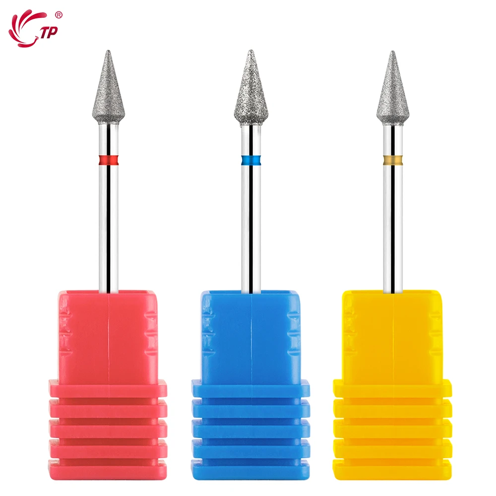 TP Diamond Milling Cutter 3/32'' Russian Nail Drill Bit Manicure Pedicure Nail Bit Cuticle Clean Burr Electric Nail Accessories