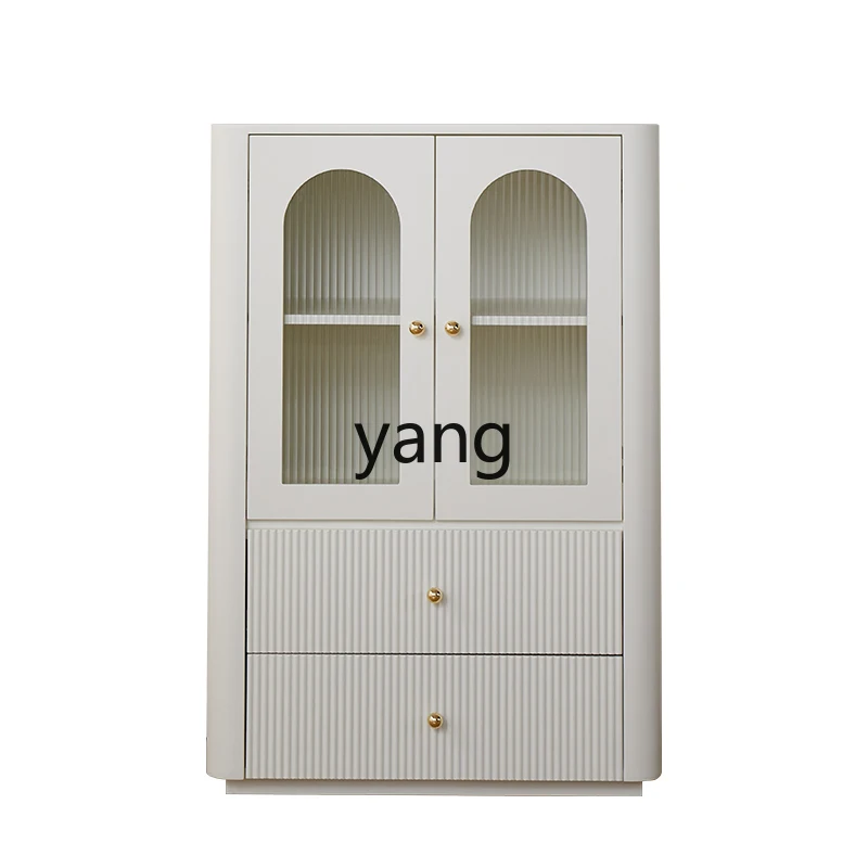 

XYY cream wind solid wood side cabinet small apartment wine cabinet dining room corner cabinet against the wall