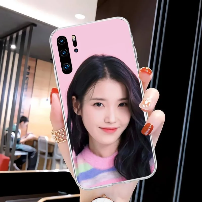 IU Lee JiEun Smart Phone Case for Huawei P50 P40 P30 Pro Mate 40 30 Pro Nova 8 8i Y7P Honor Clear Phone Cover Funda