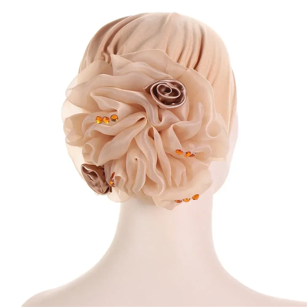 

Элегантный цветочный тюрбан, женский мусульманский хиджаб, шляпа, исламский трикотаж, химиотерапевтическая шапка, шапочки, платок, повязка на голову, хиджаб, Turbante Mujer, новинка