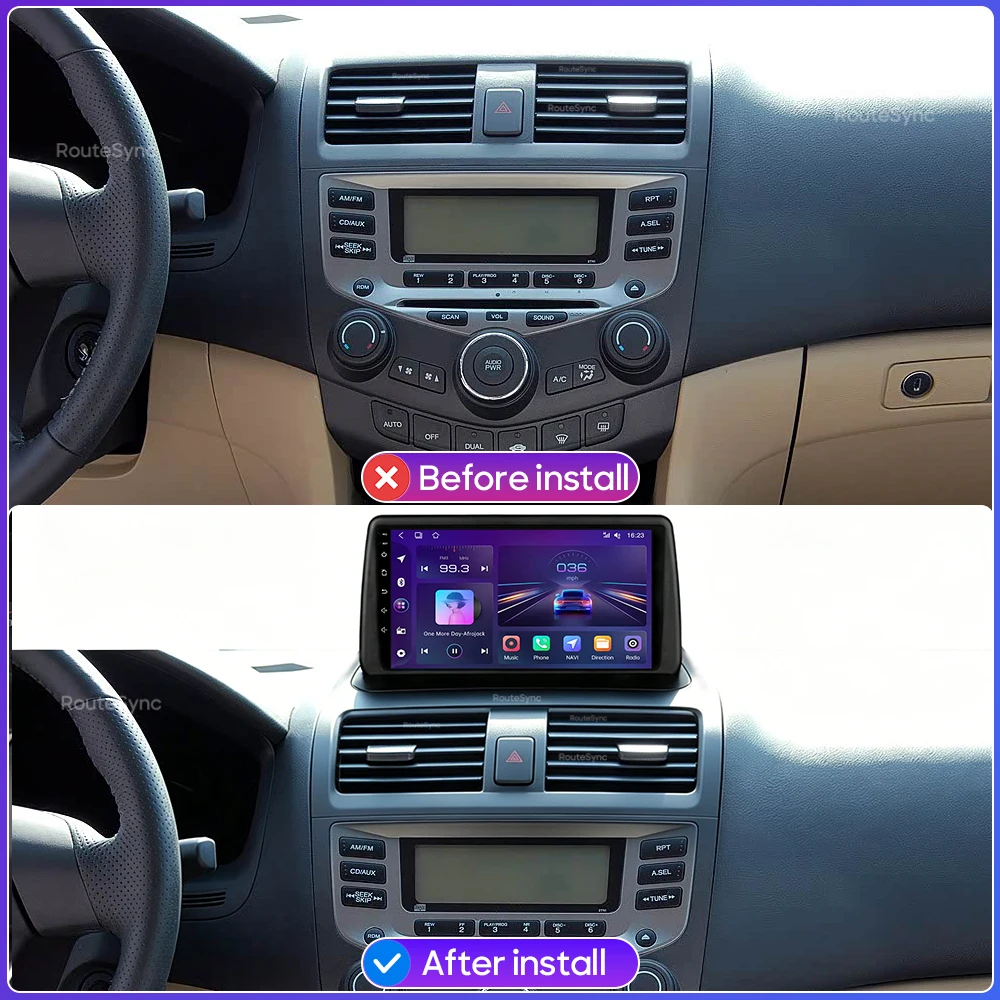 Car Multimedia Player Android 16 For Honda Accord 7 2003 - 2007 Wireless CarPlay GPS Android Auto Wifi Stereo 2Din 4G Navigation