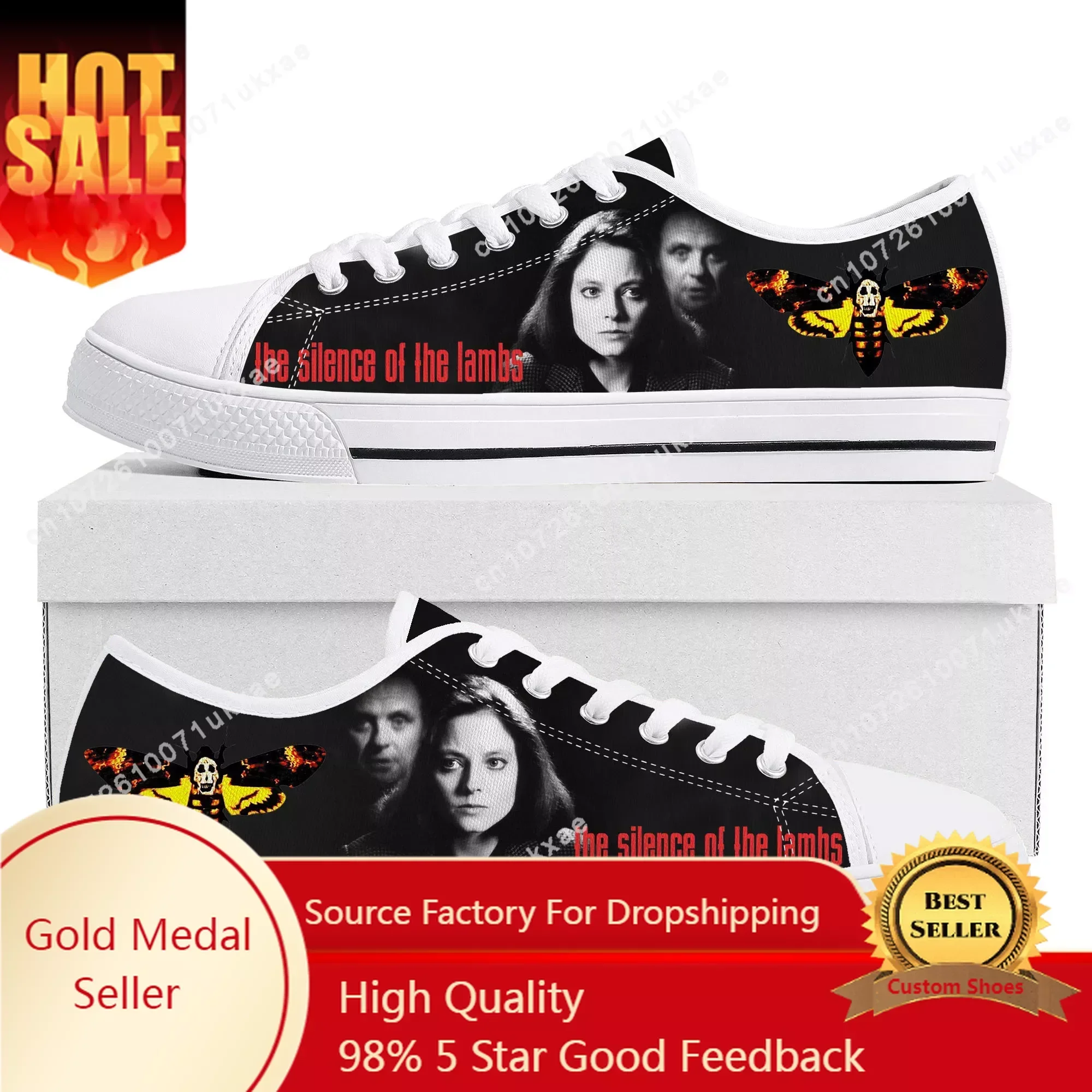 

Silence of the Lambs Low Top Sneakers Mens Womens Teenager High Quality Canvas Sneaker couple Casual Shoes Custom Made DIY Shoe