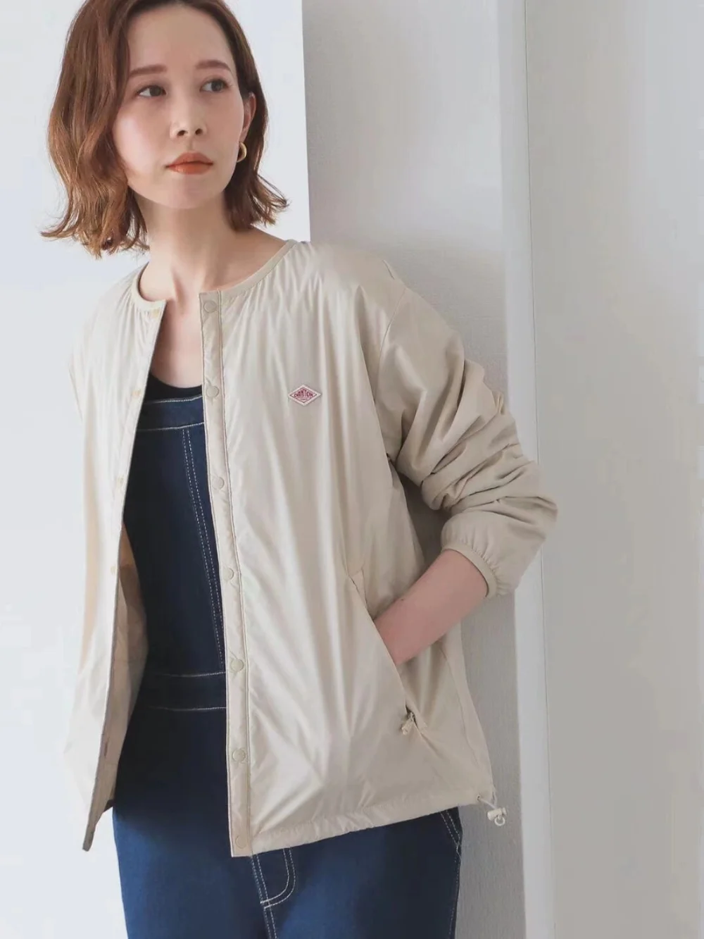 سترة قطنية خفيفة الوزن بياقة مستديرة، إصدار جديد لخريف وشتاء 2023، متعددة الاستخدامات وبسيطة بأسلوب الشارع، معطف قصير بأكمام ...