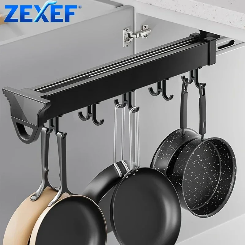 

ZEXEF кухонный шкаф, двухтактная стойка для кастрюль, шкафчик, многофункциональная выдвижная вешалка для сумок, стеллаж для хранения для дома