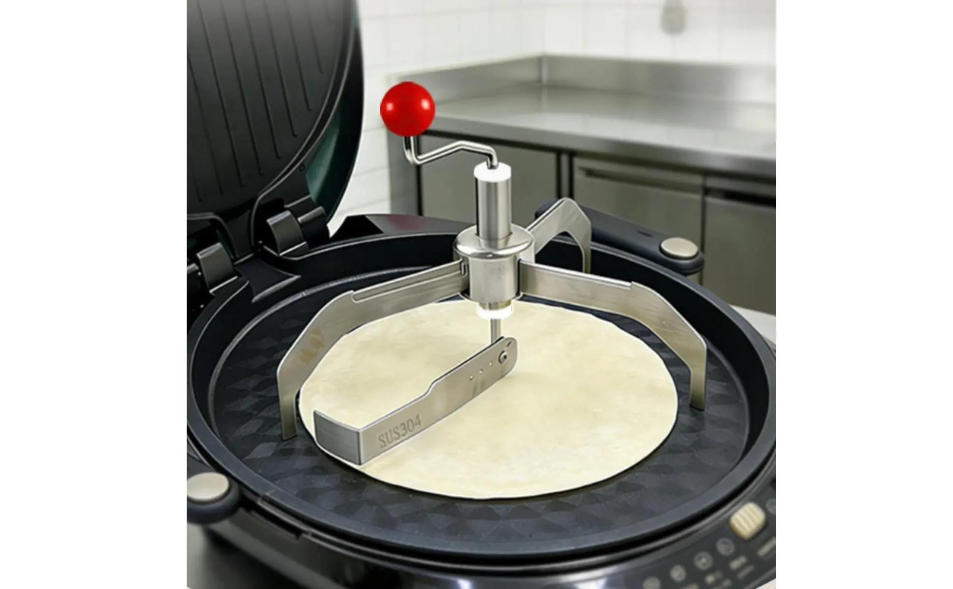 Hand Crank Crepe Tool Easy to Use Stainless Steel Crepe Spreader Manual Pancake Spreader Long-Lasting Kitchen Tool
