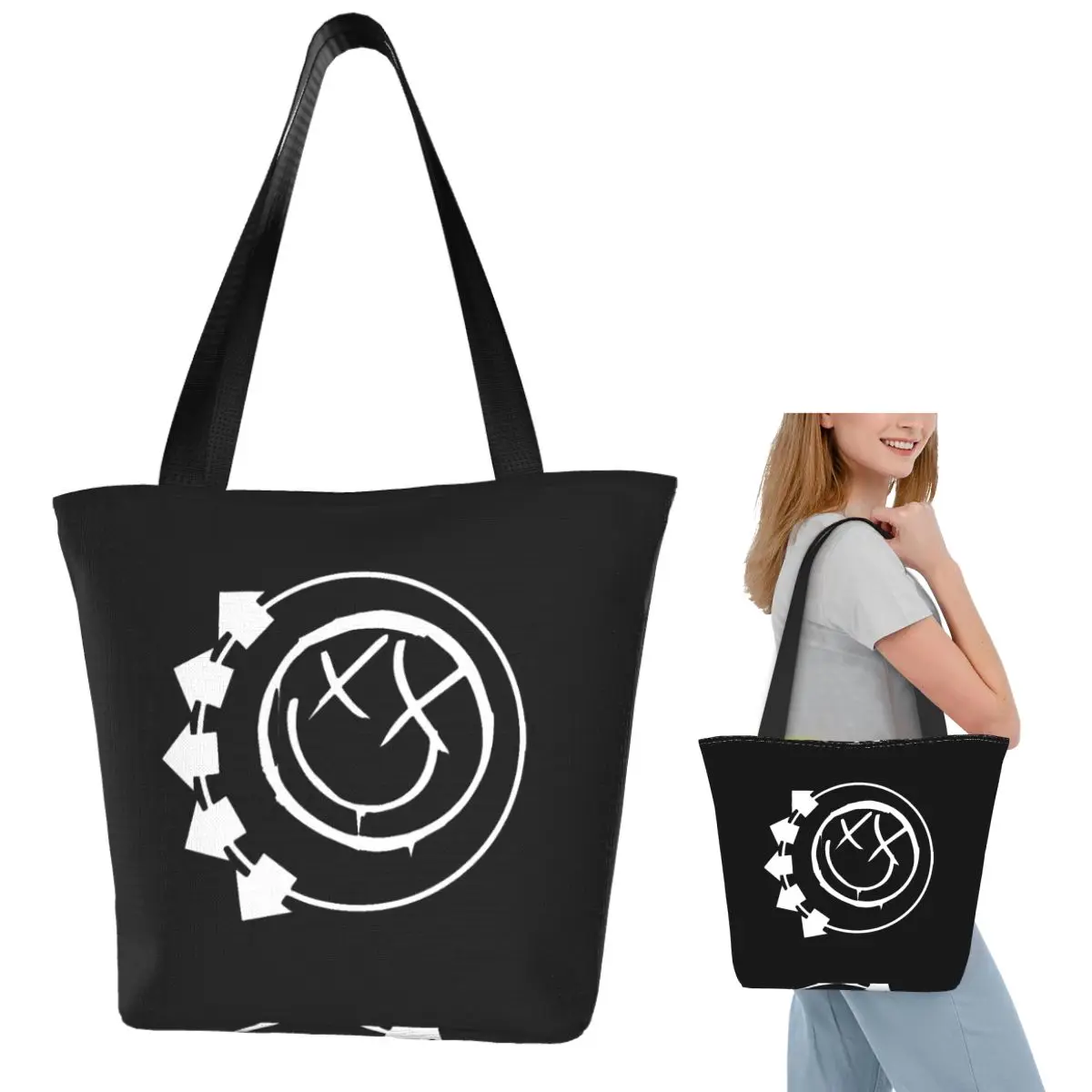 

Blink Eyes 182 Times Shopping Tote Bag Canvas Large Capacity Shoulder Bags Shopper Grocery Handbag for Women