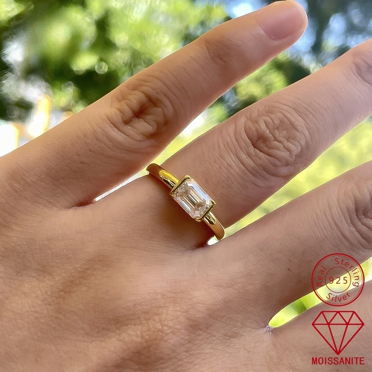 

Carnica Luxury 925 Sterling Silver CT Real Moissanite Ring for Women 18K Plated Simple GRA Diamond Wedding Jewelry Gift Hot New
