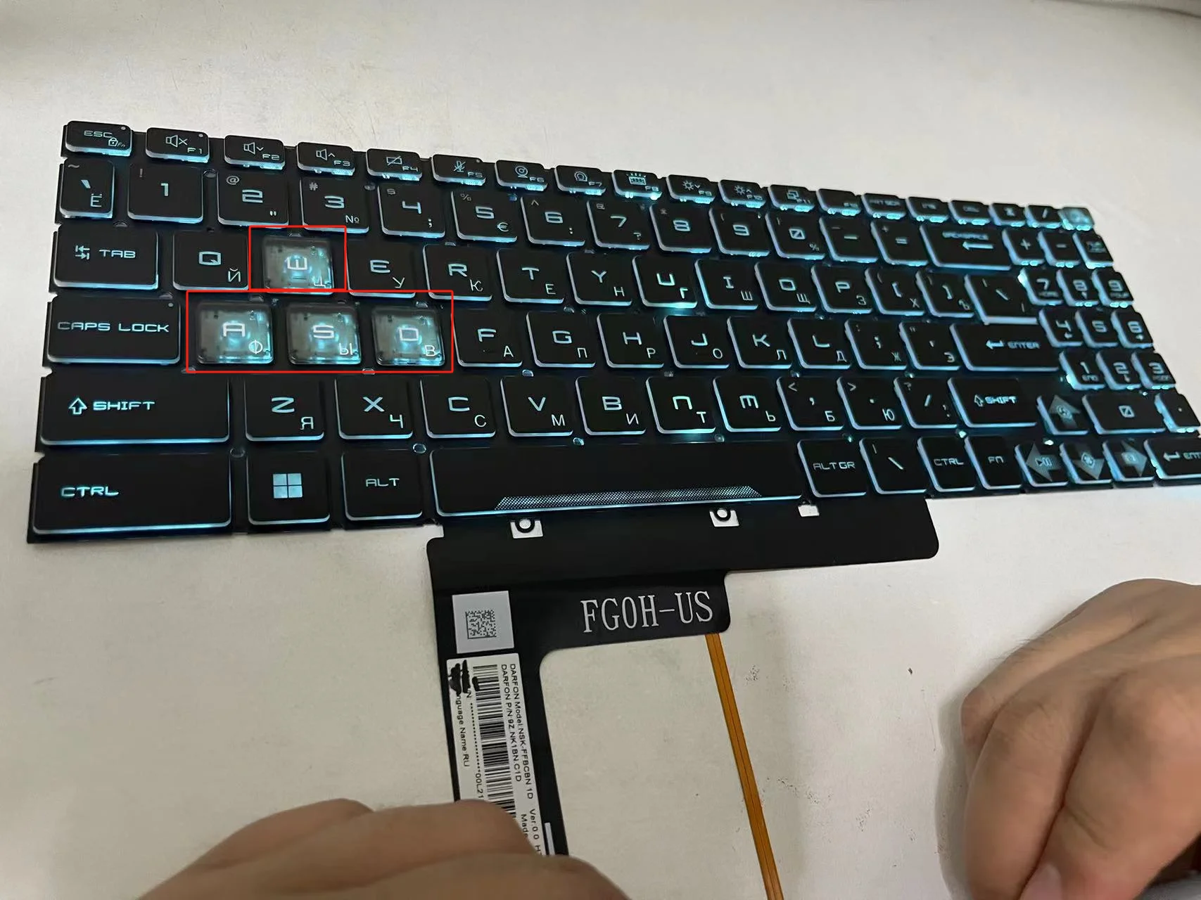 XIN-Russian-US Backlit Laptop Keyboard For MSI Bravo 15 B7ED/ C7UCX/ C7VF MSI Vector GP78 GP78HX With Blue Backlit Keyboard