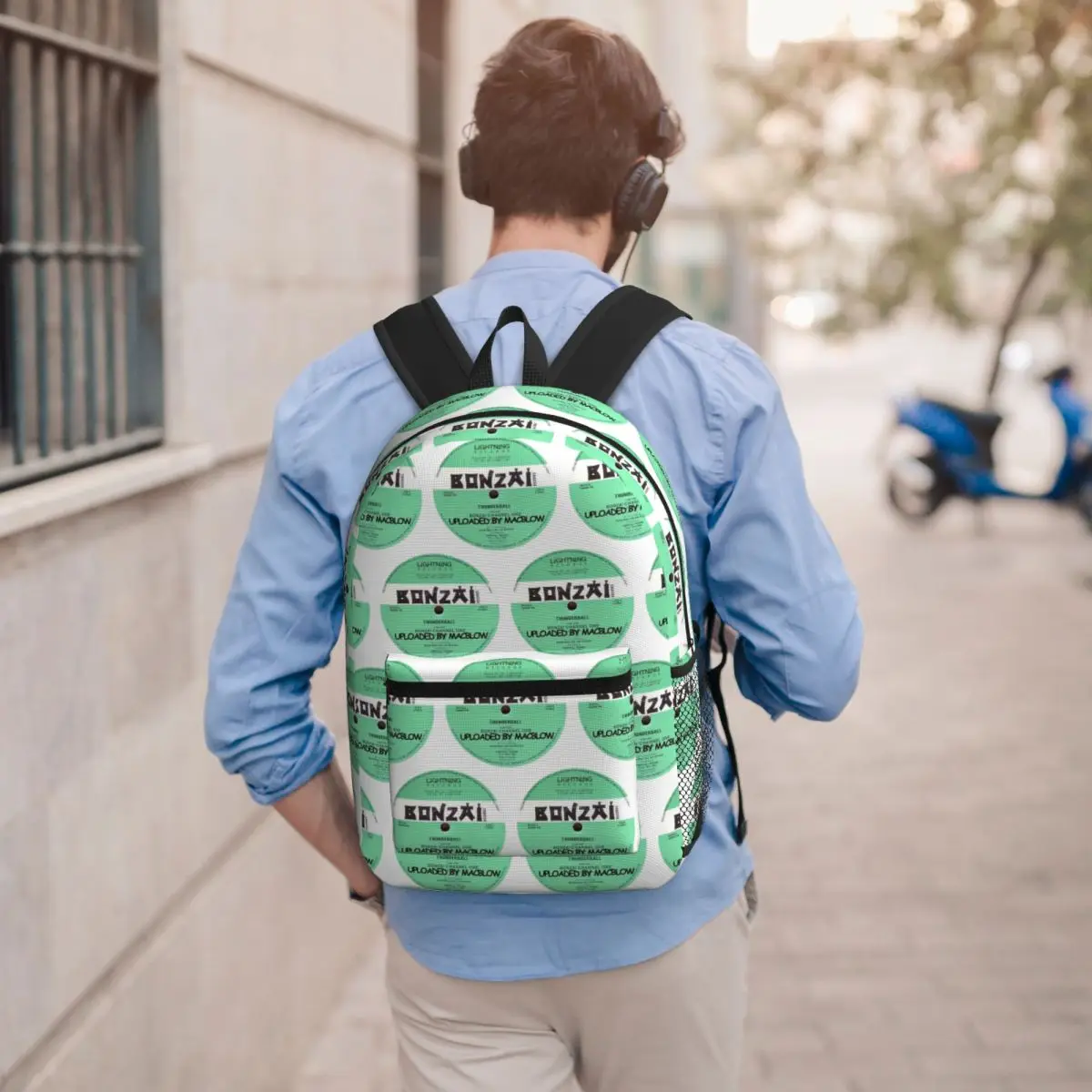 

Bonzai Records Backpack Boys Girls BookBag Children School Bag Laptop Shoulder Bags for Men Women