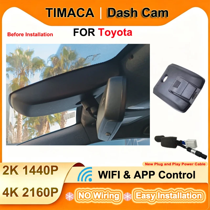 TIMACAM for Toyota Camry xv70 v70 70 For Toyota Camry LE XLE SE XSE 2017 2018 2019 2020 For Toyota Aurion 2K 4K Wifi Dash Cam