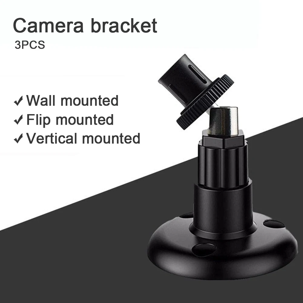 3pcs Wall Mounted Accessories Sturdy Vertical Mount Support Outdoor Indoor Home Security Black Camera Bracket For Blink XT2