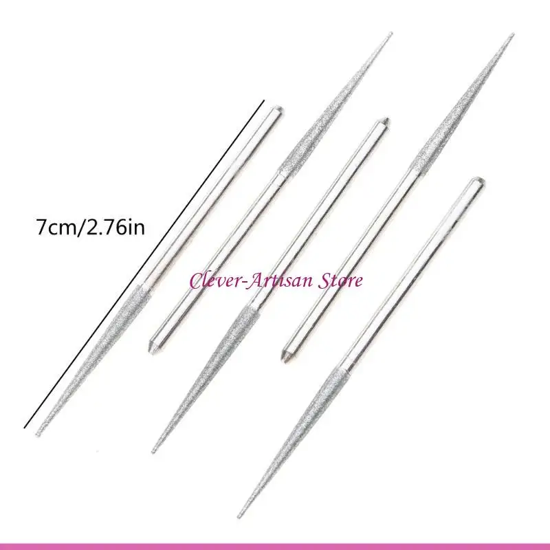 e06b 5pcs 3mm 미니 드릴 다이아몬드 갈기 바늘 조각을위한 다이아몬드 연마 유리 드릴 비트 비트 생크 연삭 막대