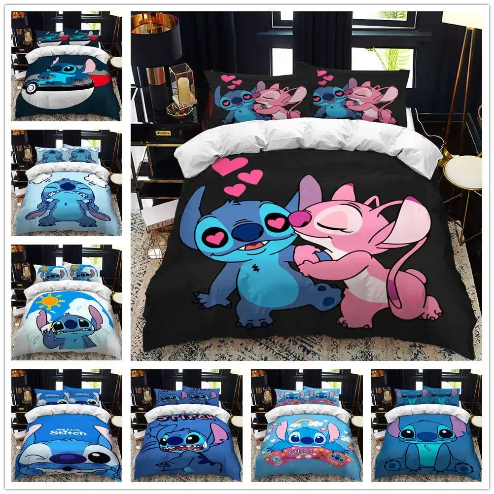 

Set Miniso Disney Lilo & Stitch Animation Stitch Animation 3d Home Textile Pillowcase Quilt Cover Bedding The Best Gift