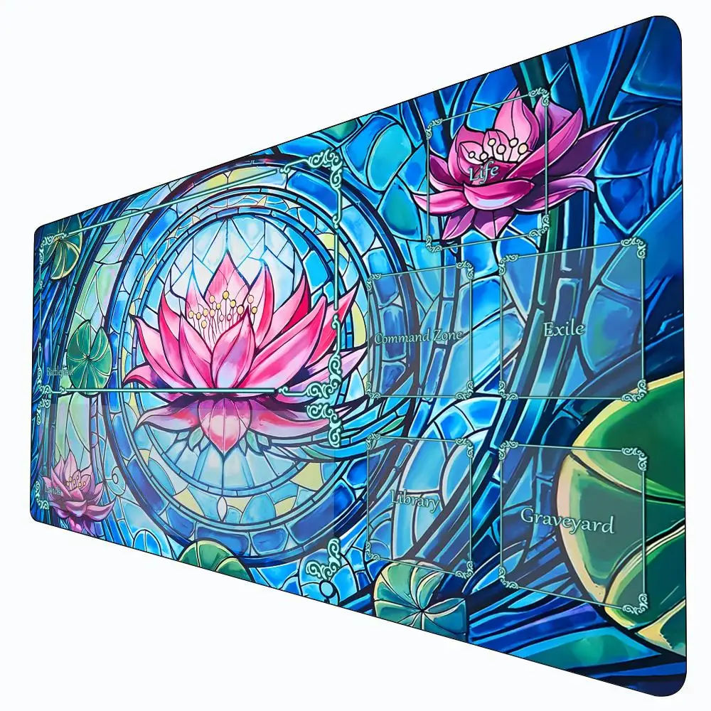 

Magic lotus pattern magic playmat Card Battle Gaming Mat with zone mtg playmat 60X35cm desk mat suitable for game gathering