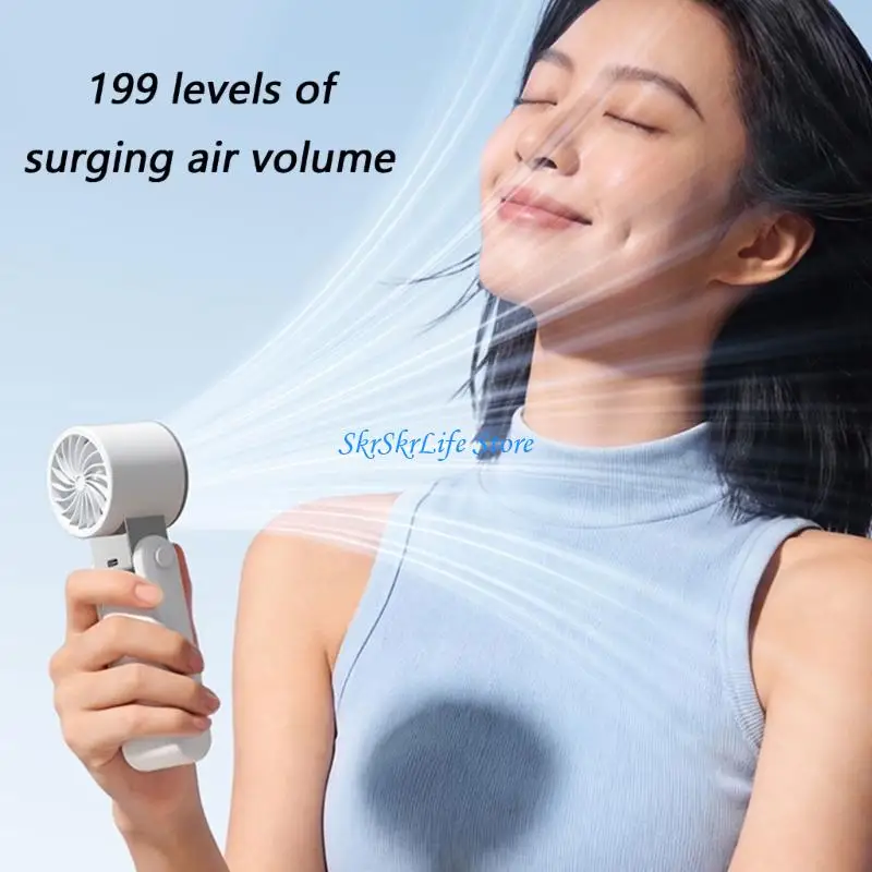 E65E Portable Mini Fan Powerful Handheld Fan With Cold Compress 199 Speed USB