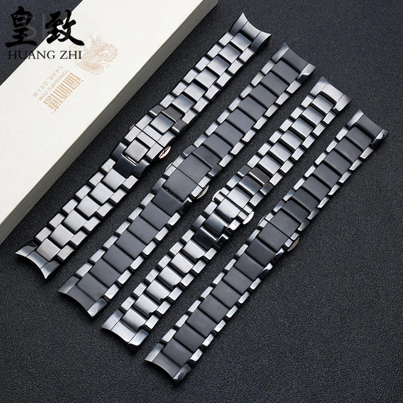 For Armani Ar1451/1452/1400/1410/1421/1440 22 24mm Business Personality Gloss Ceramic Black Anti-Allergy Security Watchbands