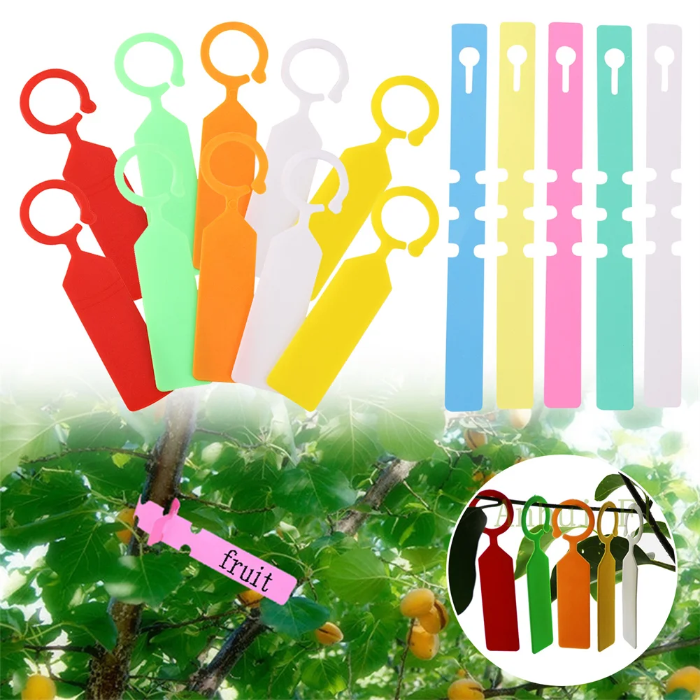 Gardening Plant Ring Label Plastic Hanging Tag Waterproof Classification Sign Tree Flower Marker Tools Multiple Colors 20/200pcs