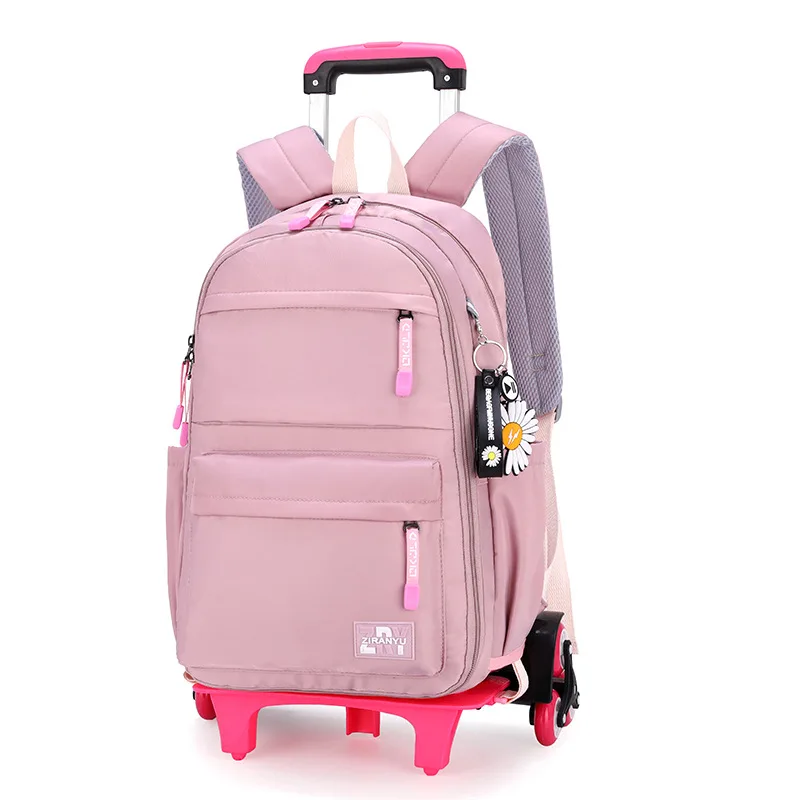 Sac à dos scolaire à roulettes pour enfants, sac à dos à roulettes pour filles, sac à roulettes pour étudiants, bagage à roulettes de voyage