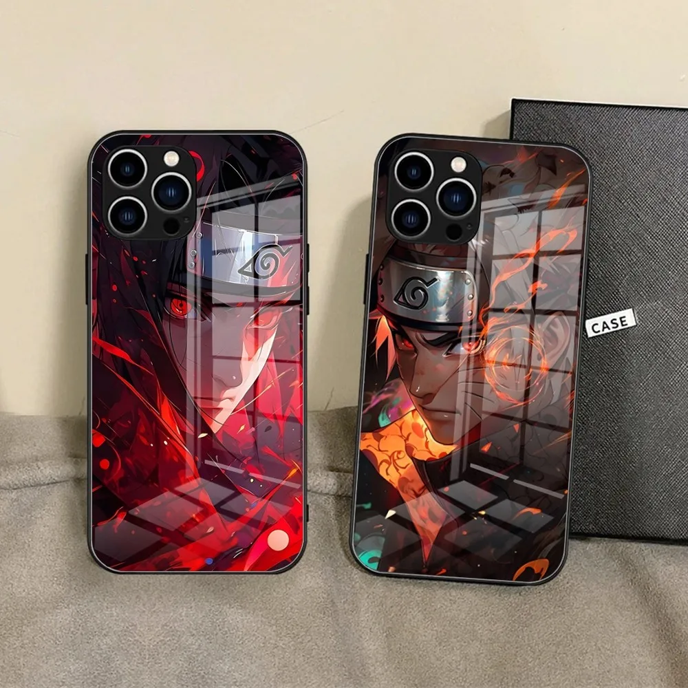 

Anime N-Narutos Phone Case for iPhone 15 Pro Max14 Pro 12 11 13 Mini X XR XS 8 7 Plus SE Tempered glass Back Cover