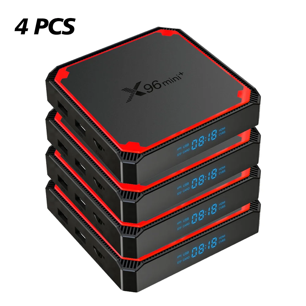 X96 MINI Media Player Set Top Box, Caixa de TV Android 9.0, Amlogic S905W4, X96mini Plus, 2.4G, 5G, WiFi, 4K HD, 4 pcs