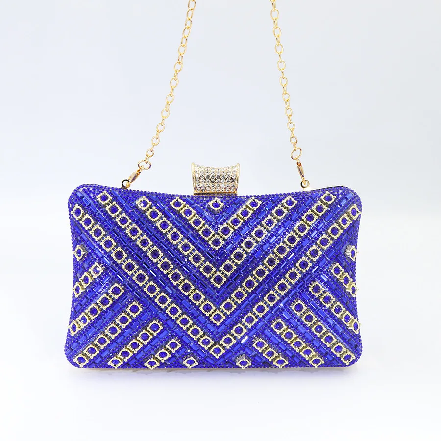 

Faionable Diamond Embedded Crossbody Clutch Evening Bag Hard ell No Brand New Condition Polyester Interior Spring 2024