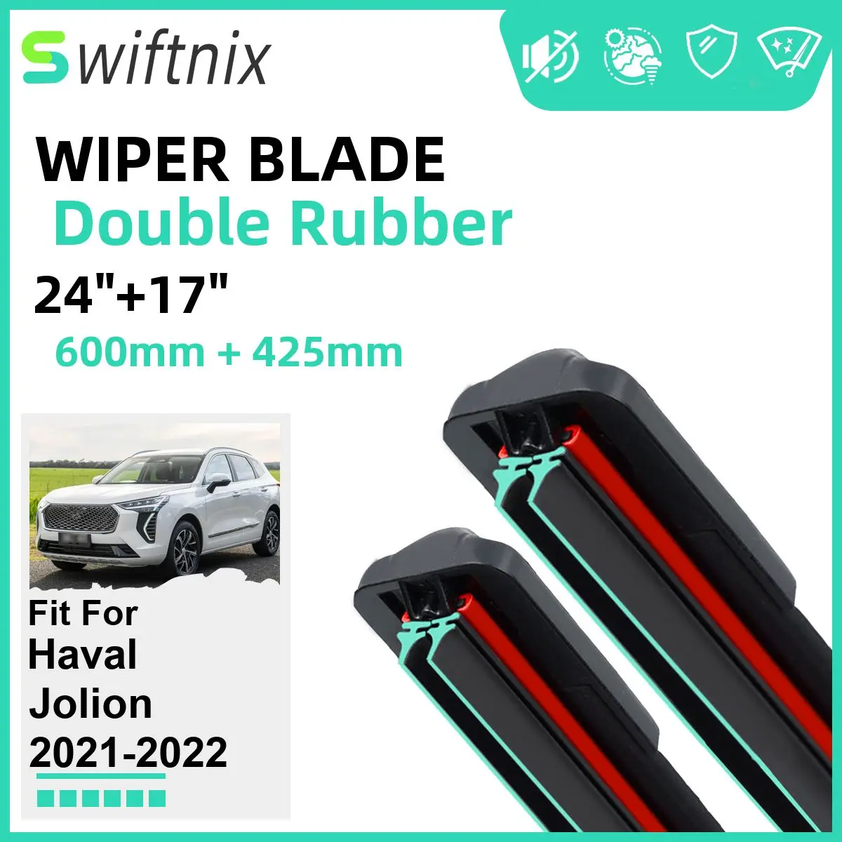 

Double Rubber Car Wiper Blades for Haval Jolion 2021-2022 Front Windscreen Windshield Wipers Rubber Car Accessories 2021 2022