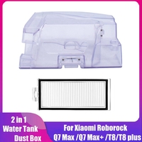 2-In-1 Water Tank For Xiaomi Roborock Q7 Max Q7 Max+ T8/T8 Plus Vacuum Cleaner Dustbin Box Water Tank With HEPA Filter Parts