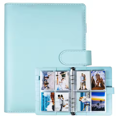 A5 Loose Leaf Booklet Cover Notebook Card Book 25 Sheets 4 Grid Storage Bag INS DIY PVC Photo Album Binder Photocards Holder