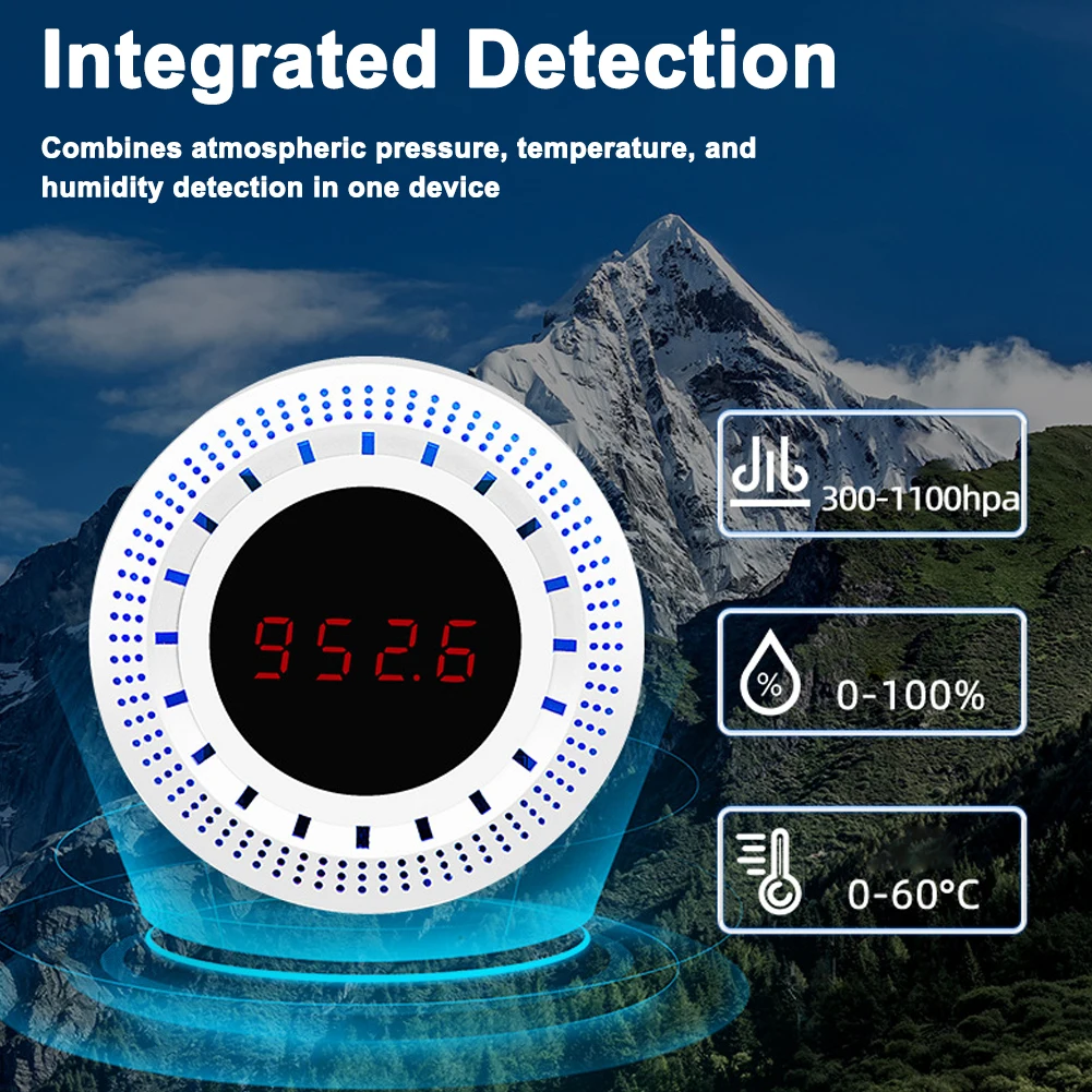 Tuya ZigBee Intelligent Atmospheric Pressure Sensor with Temperature and Humidity Detection Function Integrated Home Automation
