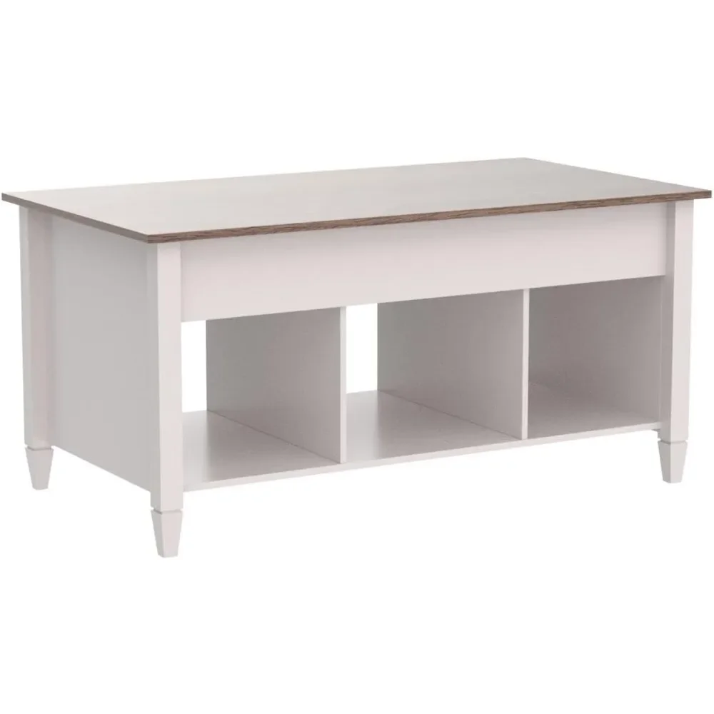 Lift Top Coffee Table White with Storage Shelf and Hidden Compartment Gas Lift Mesa De Centro Para Sala Pop Up Coffee Table