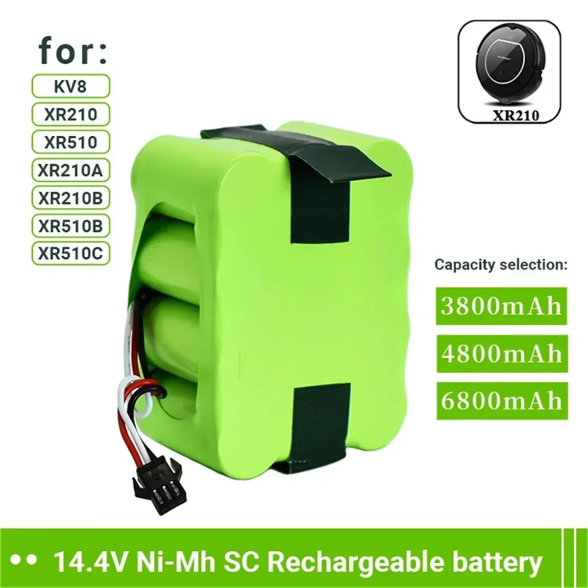 14.4V 5800mAh Vacuum cleaner batteries For KV8 XR210 XR210A XR210B XR510B XR510C Sweeping Robot Ni-MH SC Rechargeable Battery