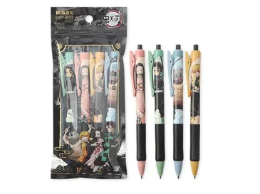 

M&G 4pcs/setRetractable Gel Pen Black Ink Anime Pen School Student Supplies Signature Pen Office Stationery