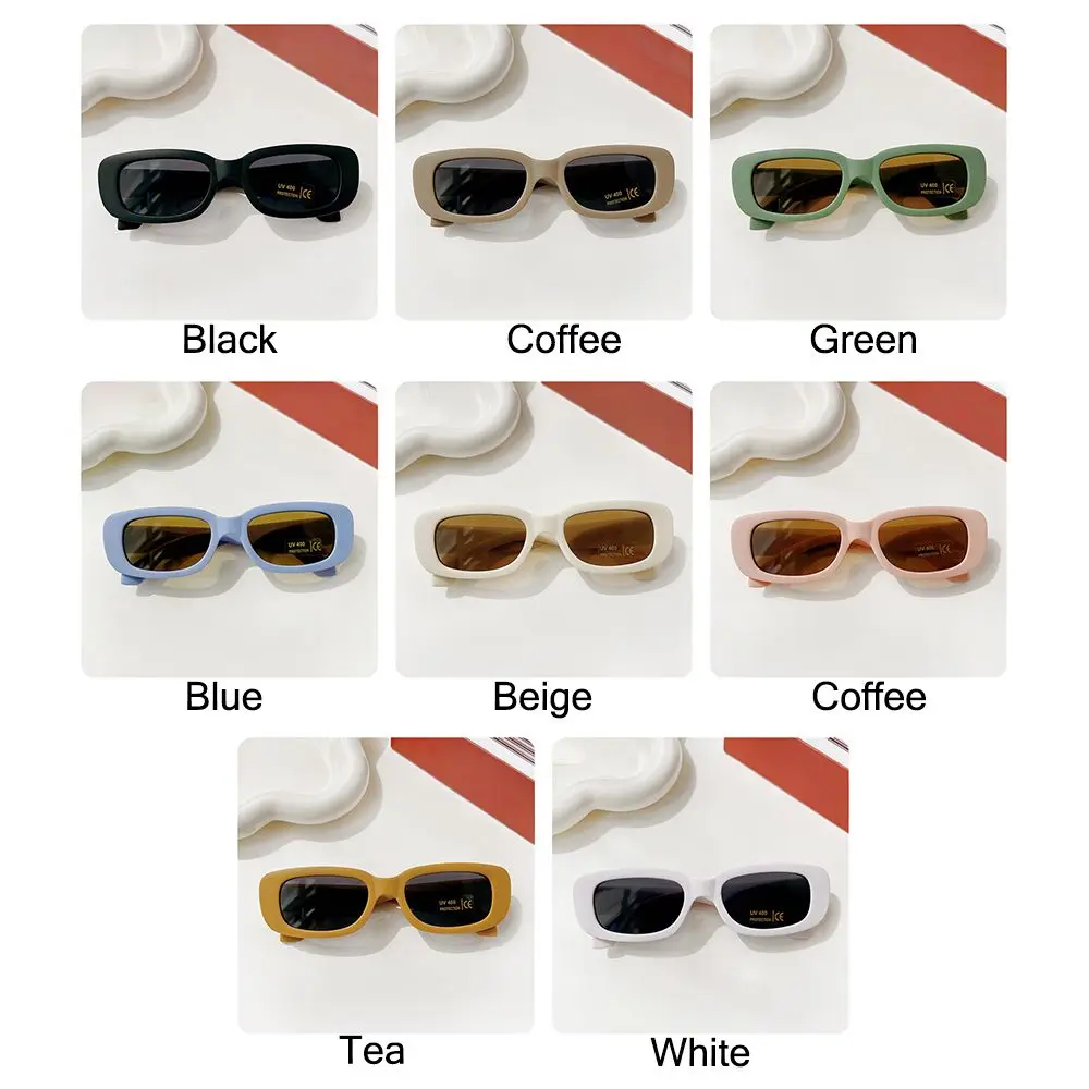 Heart Print Children Sunglasses 2-8 Years Kids Rectangular Sun Glasses Fashion Retro Shades Eyewear UV400 Sun Protection