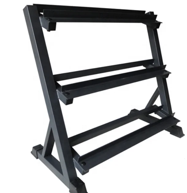 

Fitness Gym Equipment 3 Tier Dumbbell Rack Rubber Coated Steel Dumbbell Rack