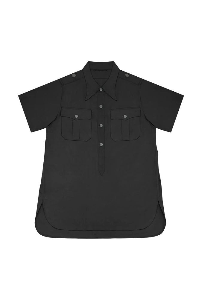 GUSB-010 panzer preto manga curta pulôver camisa