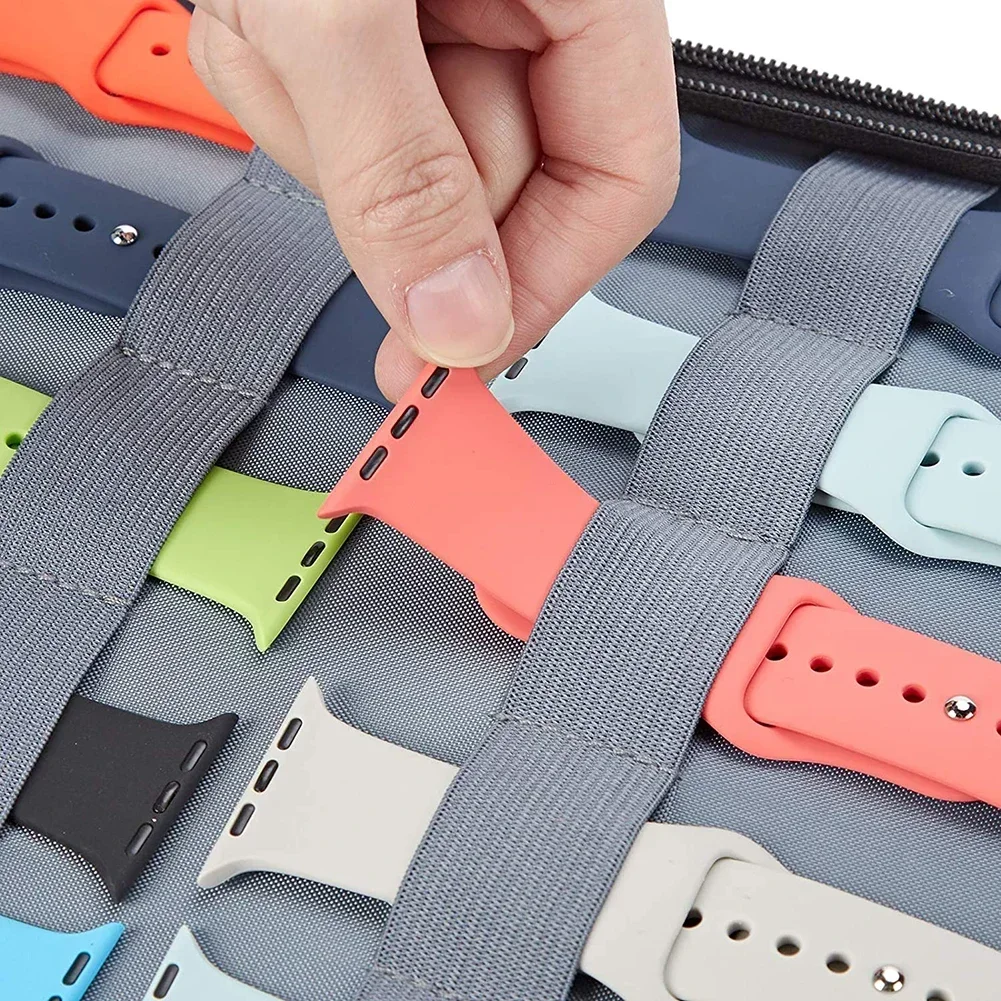 Watchbands box for Apple/Samsung/xiaomi Watch strap case data cable Travel smart Wriststrap storage bag Box watches organizer