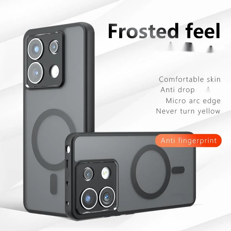 

Case For Xiaomi redmi note 13 pro note13 pro plus Ring Holder For Magsafe Wireless Charge Magnetic Case Len Protective Cover