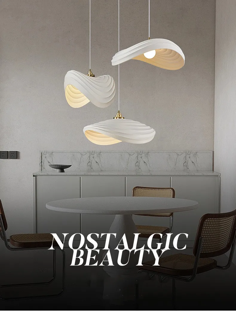 Dining Room E27 LED Pendant Lights Nordic Bar Wabi Sabi