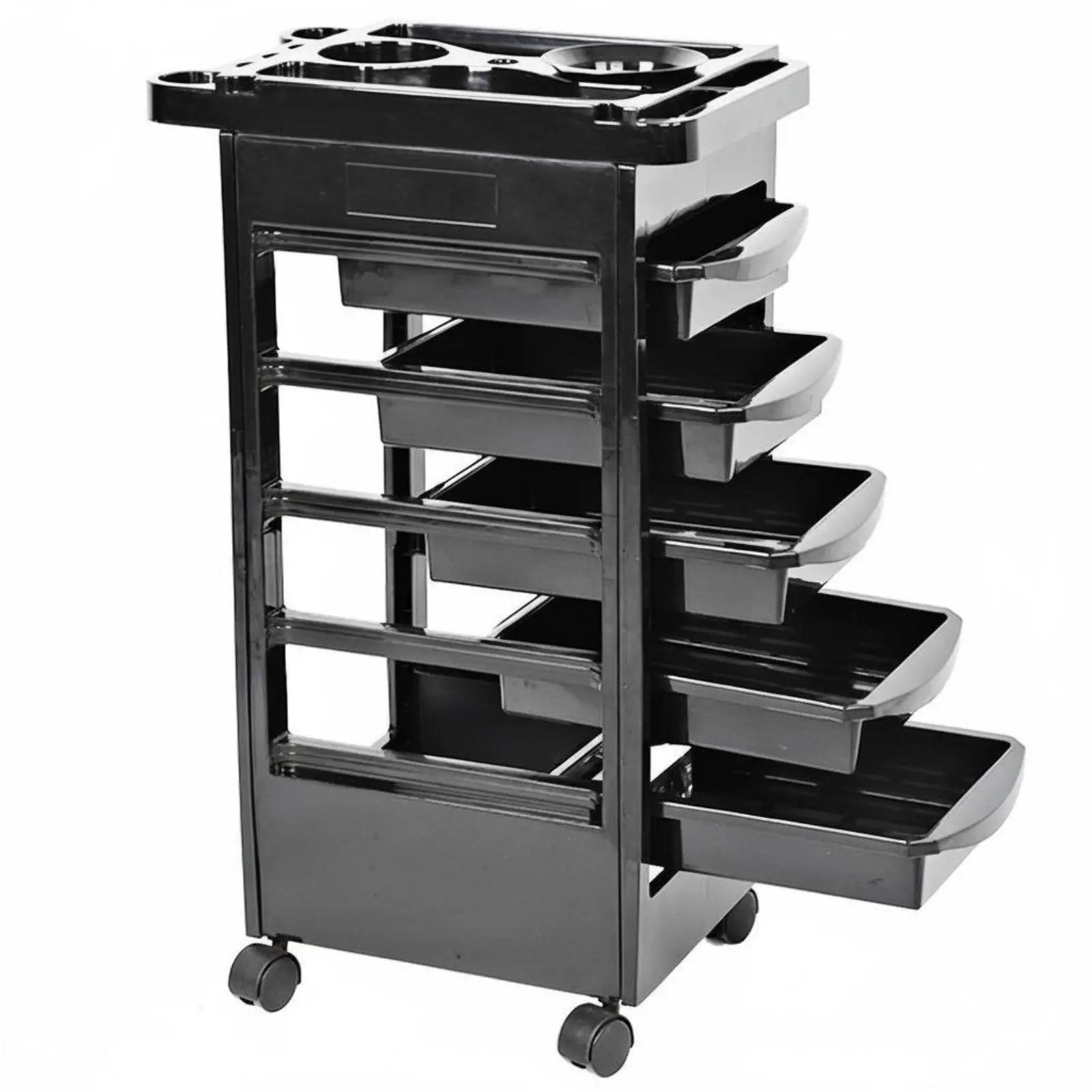 Beauty Salon Storage Cart 360-Degree Rotating Casters Hair Stylist Rolling Cart