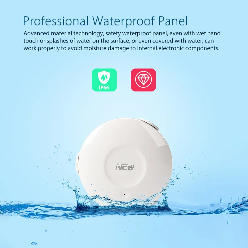 

Smart Flood Detection Water Leakage Detector WiFi Intelligent Wireless Overflow Alarm Leak Sensor Home Large Capacity Battery