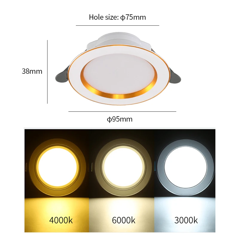 Zhongshan-teto downlight, holofotes embutidos, lâmpada para projeto do hotel, sala de estar, home hole, atacado