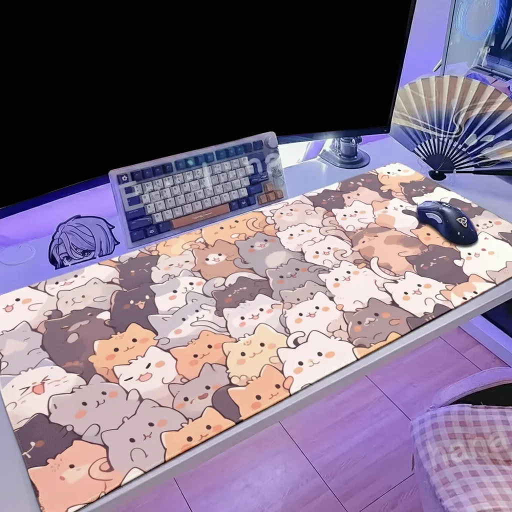 

Large Kawaii Gamer Mouse pad Cute Japanese Cat hakimi Mouse Pad Art DeskMat Computer Gaming Accessories Carpet Play Mats