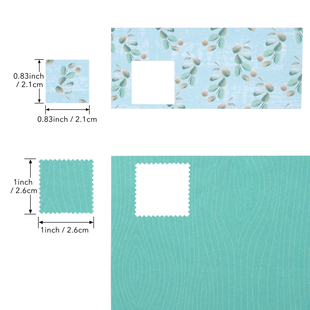 Mehrschichtige quadratische Papierstanzer mit gezackter Kante 2,5*2,5cm/2,1*2,1cm, ineinander steckende Bastelstanzer im Briefmarken-Stil für Sammelkunst – Detail 1