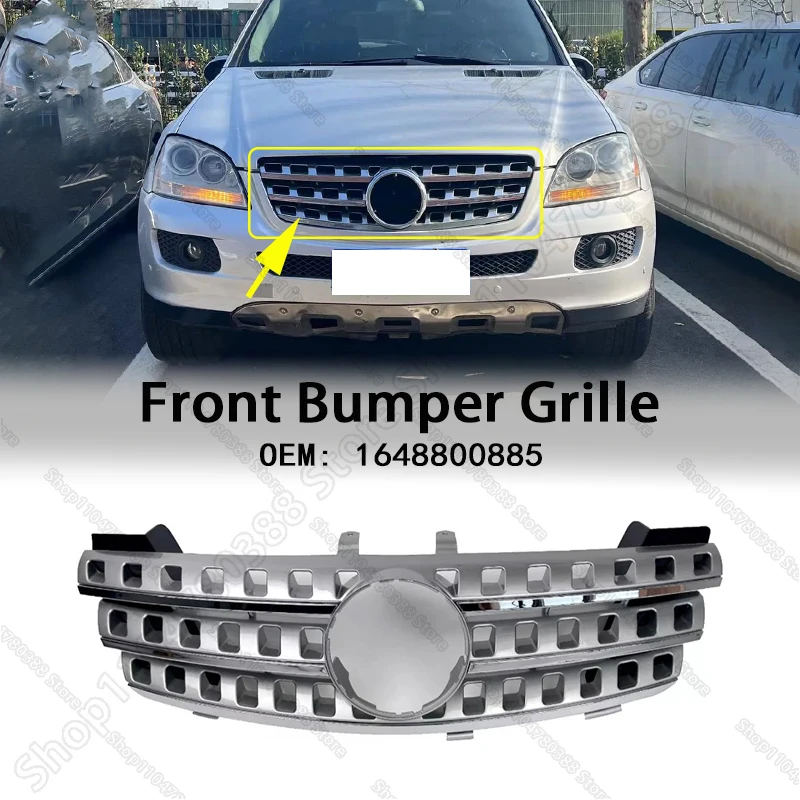Front Bumper Radiator Hood Grille For 2005-2008 W164 Mercedes Benz ML280 ML320 ML350 ML400 ML500 ML550 ML63 AMG 1648800885