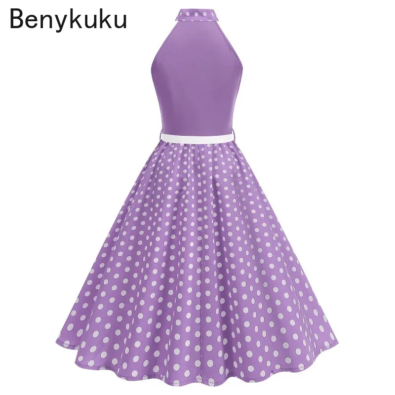 50s 60s خمر فستان ريترو للنساء 2025 الصيف مربوط الملابس أحمر أسود هيبورن الأزهار البولكا نقطة أكمام فساتين الحفلات